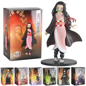 Action Toy Figures Anime Demon Slayer Figure Kamado Tanjirou Nezuko Action Figures PVC Model Toys Zenitsu Figurine Inosuke Kimetsu No Yaiba Figura 230616