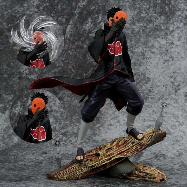 Action Toy Figures Anime Figure 26cm Obito Uchiha Tobi Head Action modifiable Figurine PVC Modèle de statue de bureau Decoration Toy Gift For Kid T240422