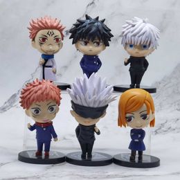 Actie speelgoedfiguren Anime Figuur 6pcs/Set 10cm Jujutsu Kaisen Gojo Satoru Kugisaki Actiefiguur Modle antistress Home Decor Kids Fidget Toys T230105