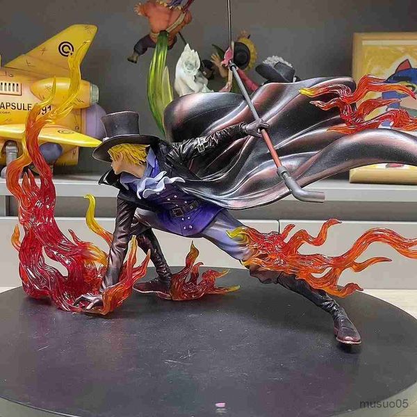 Figuras de juguete de acción Figura de anime One Piece Fire Punch Sabo Efectos especiales Figura de acción Colección de estatuas Modelo Muñeca Juguetes de Navidad Regalo Pvc