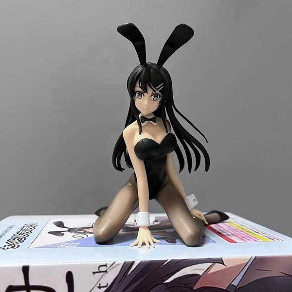 Figurines de dessin animé Sakurajima Mai en soie noire, lapin Sexy fille, série détachable, Collection périphérique, affichage cadeau