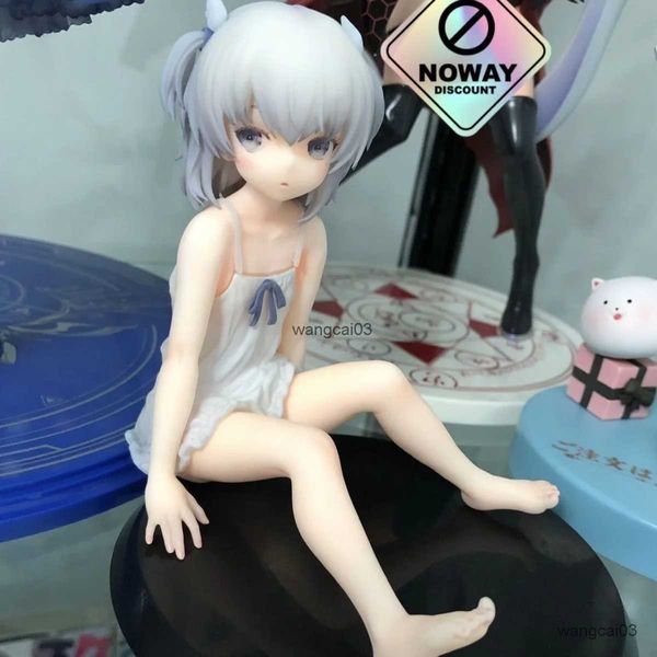 Action jouet figures anime figure assise posture aux cheveux blancs mignon mignon petite fille kaii filles figure d'action pvc modèle poupée toys cadeaux emballés