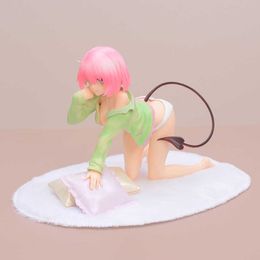Figuras de juguete de acción Figura de anime To LOVE Trouble Momo Deviluke Posición de rodillas Pijamas verdes Modelo Regalo Colección Decoración de juguetes