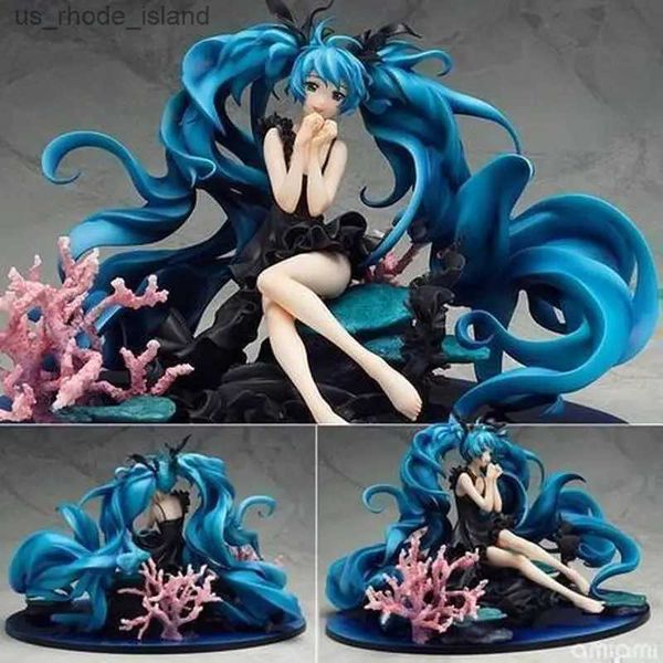 Figuras de juguete de acción Anime Hatsune Miku Figma Deep Sea Girl Miku Figura de acción Twinkle Snow Version Adorno múltiple Cantante decoración modelo Regalos