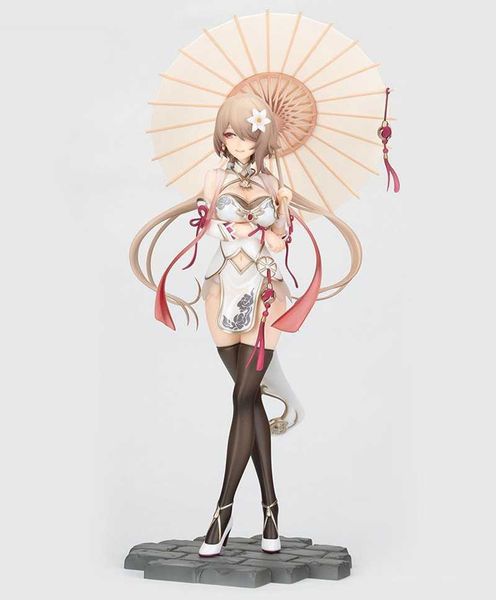 Figuras de juguete de acción figura de impacto de Anime Cheongsam tomar un paraguas modelo de pie colección de juguetes colgante de decoración