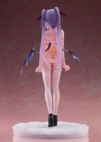 Figuras de juguete de acción Anime pequeña figura Eve ala lindo traje de baño blanco sexy arrodillado oreja de gato niña rosa gris figura ornamento modelo 23 CM