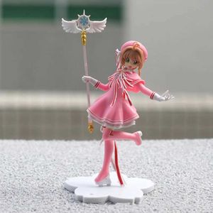 Actie speelgoedfiguren Anime Lovely Pink Captor Sakura Actie Figuren Modellen PVC Figuur Model Auto Cake Decorations Magic Wand Girls Toys Gift Y240514