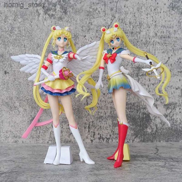 Action Toy Figures Anime Sailor Moon Tsukino Usagi Figure Eternal Tiare PVC Gâteau Ornements Doll Collection Toys Tsukino Usagi Action Figurine Modèle Y240415