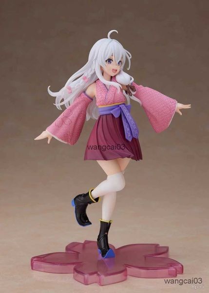 Action Toy Figures anime errant sorcière le voyage Elaina Différence de couleur figure mignonne debout sur un pied kimono chaussettes de genou