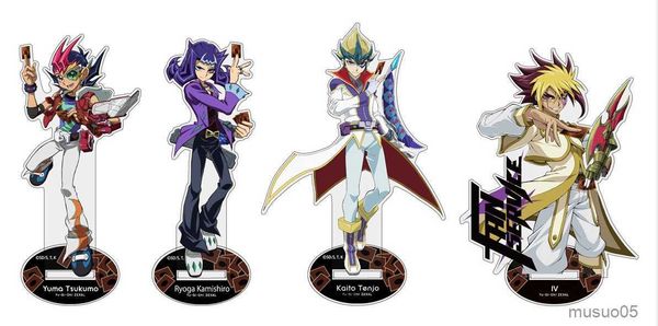 Figurines d'action Anime Yu-Gi-Oh! ZEXAL Figura Poupée Yuma Tsukumo Ryoga Kamishiro Kaito Tenjo Quattro Vetrix Acrylique Figure Stand Modèle Jouet Cadeau