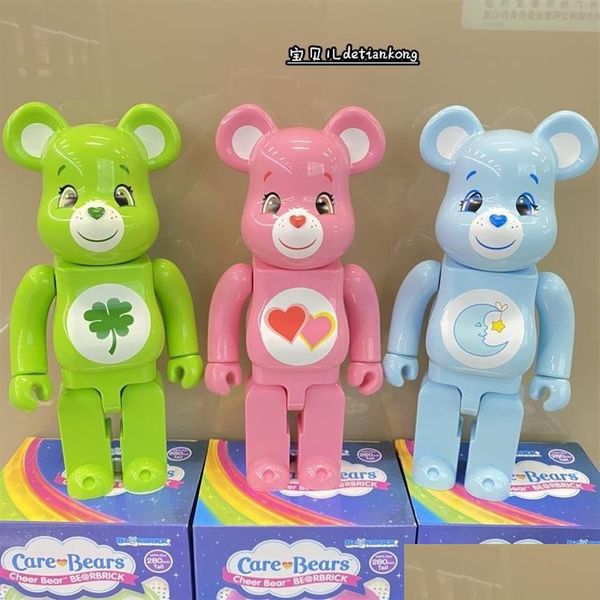 Action Toy Figures Bearbrick Violent Building Block Bear Rainbow Love Doll Ornement fait à la main Tide Play Blind Box Gift253B Drop Deli Dhdqt