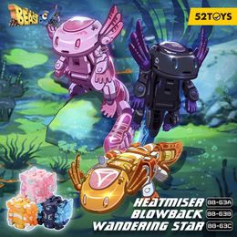 Figurines de jouets d'action Beastbox BB-63 Heatmiser Blowback Wandering Star Converting in mecha et cube Action Figure avec 4 cm Boîte de rangement T240506