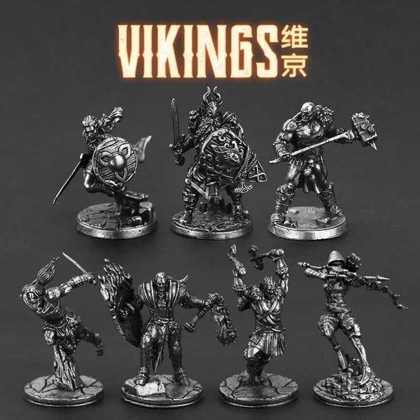 Action Toy Figures Bronze Metal Viking Warrior Ancient Soldier Modèle de bureau artisanal Décoration de jeu Viking Personnage Action Boy cadeau S2451536