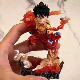 Action Toy Figures Cartoon Anime One Piece D Ace Monkeydluffy Roronoa Zoro Battle Fire Figures Action Collectibles PVC Gift Toy Figurine Model