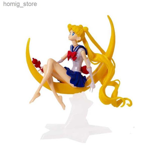 Action Toy Figures Cartoon Anime Sailor Moon Tsukino Action figurines Ailes Toy Doll Cake Decoration Collection Modèle Modèle Girls Gift Toy for Children Y240415