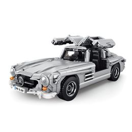 Actie Speelfiguren Creatieve Bouwstenen Auto Klassieke Retro Model 300SL Gull Wing Bouwsteen Set kinderen Gift Speelgoed 230720