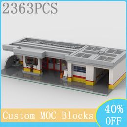 Actiespeelgoedfiguren Custom City Selling Street View Block Model MOC Modulair Tankstation DIY Creatief Idee Kinderspeelgoed Verjaardagscadeau 230721