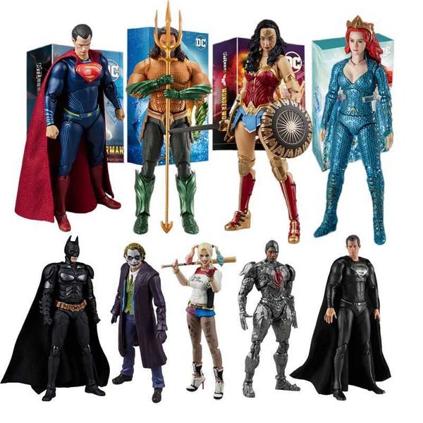 Figuras de juguete de acción DC Originals Justice League Figura Superman Wonder Woman Aquaman Mera Figuras de anime Modelos coleccionables Juguetes T240524