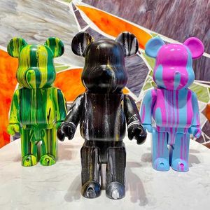 Action Toy Figures DIY Drawn Fluid Bear Painting Building Bloum Building Embryo Home Room Decoration Toy Gift Violent Nouveau H240523