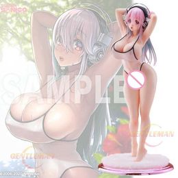 Actie speelgoedfiguren Dream Tech Wave Anime Sexy Girl Super Sonico White Swimsuit Style 1/7 PVC Actie Figuur Adult Collection Model Doll Toys Gift Y240425E67H