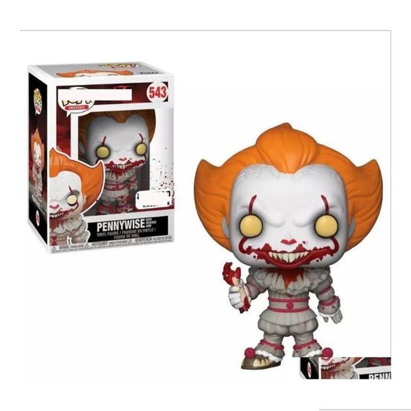 Figuras de juguete de acción Funko Pop Payaso Volver al modelo de oficina So Hand It Decoración Pennywise Master Versión 5433472 Entrega directa T Dhfi5