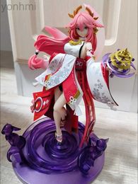 Actiespeelfiguren Game Genshin Impact 24 cm Yae Miko Anime Figuur Sexy Meisje Model Poppen Actiefiguren Verzamelbare Decoratie Volwassen Kinderen Speelgoed Geschenken 24319