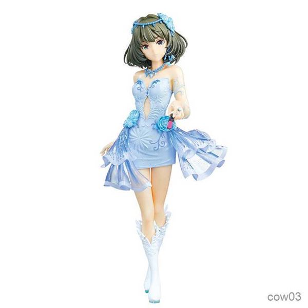 Actionspielzeugfiguren echte 22 cm Anime -Figur Die Idolmaster Cinderella Girls Takagaki Blue Kleiderstand Model Doll Spielzeug Geschenk Sammeln Sie Boxed R230710