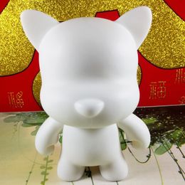 Actie speelgoedfiguren Goede Munny -serie Kidrobot Collectible Vinyl Figurine 1/16 Blanco Funny Dog of Cat Gebruik Edu Teaching Aquarel Draeing