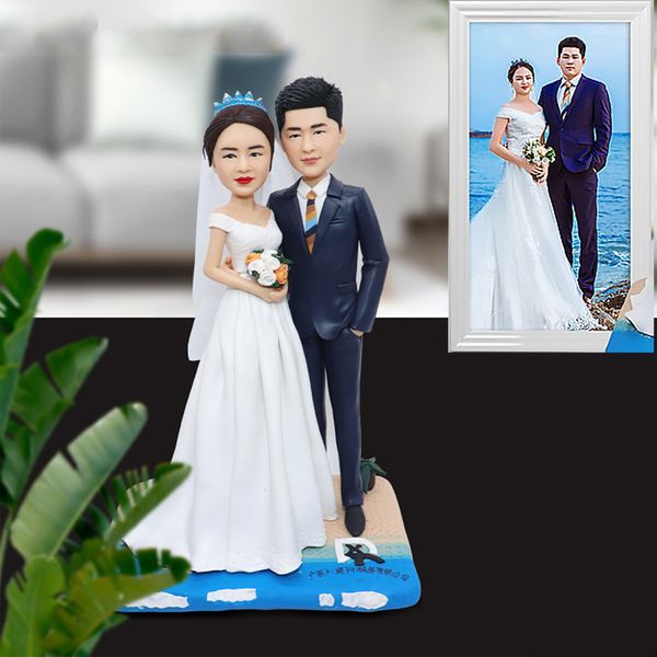 Figuras de juguete de acción Figuras de cera hechas a mano Arcilla polimérica Regalo de pareja de boda Figuras de muñecas Dibujos animados Anime Niños Niñas Cumpleaños creativo Regalo de San Valentín 230625