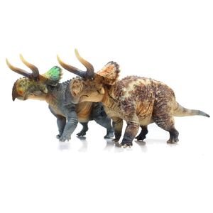 Action Toy Figures HAOLONGGOOD 1 35 Nasutoceratops Titusi Dinosaur Toy Ancient Prehistroy Animal Model 230811