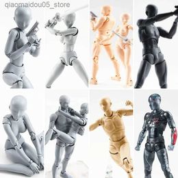 Actie speelgoedcijfers Hoge kwaliteit Body Kun/Body Zen Posture Play Gray Color Version Black Orange PVC Action Pattern Collectible Model Toy