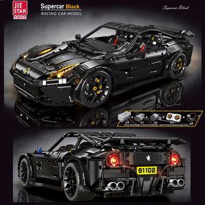 Action Figurines High Tech 91102 3097Pcs Creative Moc 2 Super Sport Noir Modèle De Voiture De Course RSR Briques Blocs De Construction Jouets Enfants Cadeaux 230721