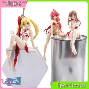 Figurines d'action Hot Japan Anime Sword Art Online Figure Saber Nero Yuuki Asuna Lala Maillot de bain sexy assis PVC Statique Bureau Collection Jouets