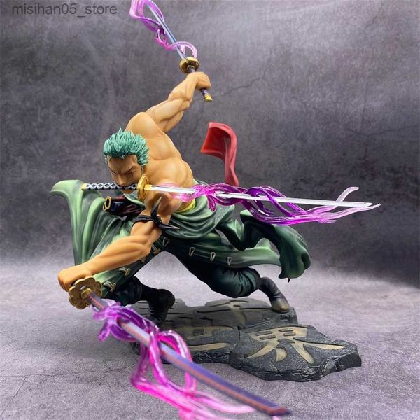 Figurines d'action Hot One Piece 10 cm personnage animé GK Roronoa Zoro trois pièces Sa maximum manga statue série d'action modèle jouet pour enfants Q240313