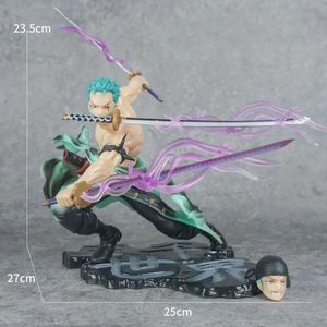 Actie speelgoedcijfers Hot One Piece Figuur GK Roronoa Zoro drie-blade SA-MAXIMUM Manga-standbeeld ornament PVC Actief Cijfer Verzameling Model Kids speelgoed