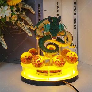 Figurines d'action Vente chaude Figure d'anime Shenron LED Super Saiyan Goku Figurines d'action Shenlong Veilleuses 7 étoiles Boules de cristal Modèle Poupées Jouets ldd240312