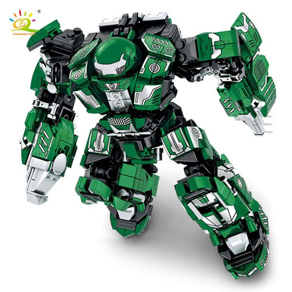 Figuras de juguete de acción HUIQIBAO Boy DIY Super Armored Robot Model Building Block Guerrero militar Carácter mecánico Arma Building Block Juguete para niños 230720