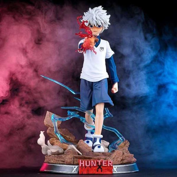 Action Toy Figures Hunter x Hunter Anime GK Killua Zoldyck 27cm Figma Action Figure Statue PVC Décoration Modèle Poupées Jouets Cadeaux D'anniversaire T230105