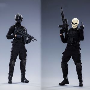 Actiespeelgoedfiguren op voorraad DLZ.TOYS 1 12 Scale Collectible Skull Sergeant Chief Movable Joint Doll Volledige set 6 inch mannelijke soldaat Figuur 230726