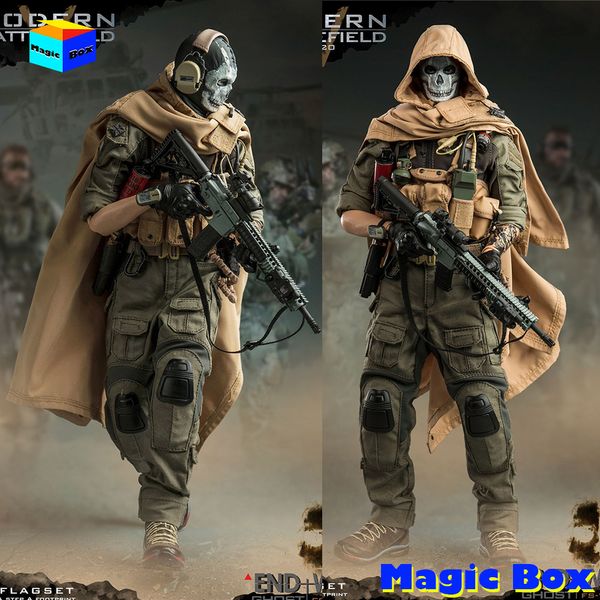 Figurines d'action en stock FLAGSET FS 73030 1/6 soldat Doomsday End War Death Team Ghost Battlefield militaire ensemble complet 12 