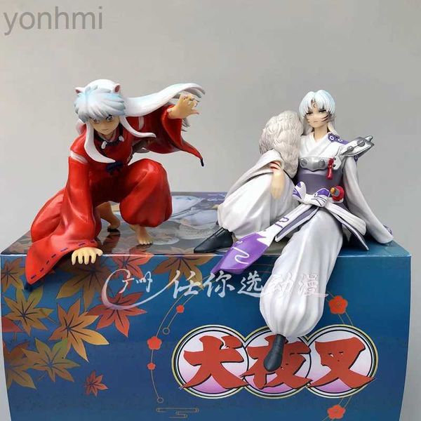 Action Toy Figures InuYasha Anime Figure InuYasha Combat Ver Action Figure Sesshoumaru Statue Collection PVC modèle poupée jouets cadeau accessoires décor ldd240314