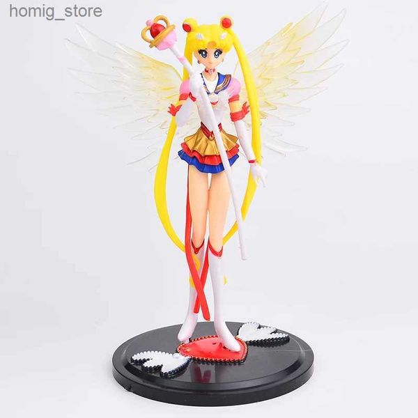 Figuras de juguete de acción Japan Anime 16cm Sailor Moon Dress Queen Action Figura PVC Vestido de novia Modelo Toys for Decor Cartoon Doll Gift Y240415