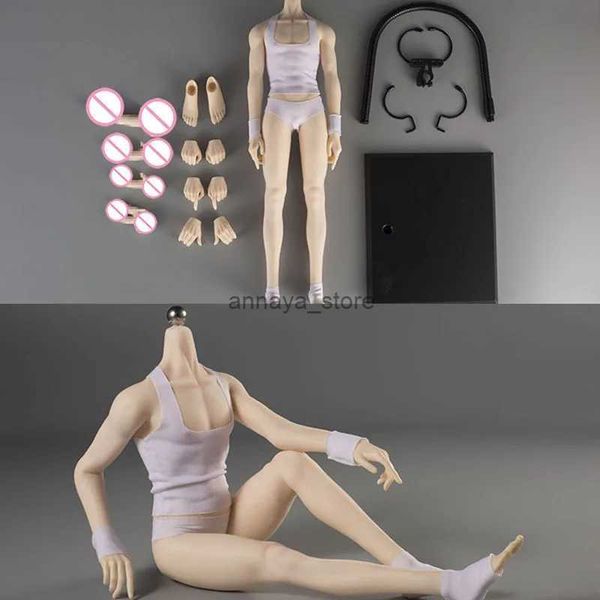 Figuras de juguete de acción JIAOU Doll JOK-17A 1/6 Pie desmontable Fitness Piernas largas Cuerpo sin costura 30 cm Soldado Figura de acción Cuerpo súper flexible DollL231216