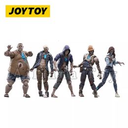 Figurines d'action JOYTOY 118 Figurine d'action 5PCSSET Life After Infected Person Zombie Anime Collection Military Model 230821