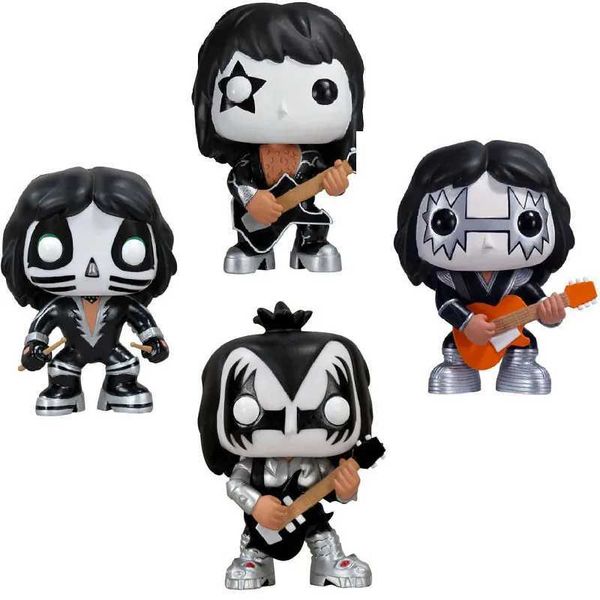 Action Toy Figures Kiss Love Gun Gene Simmons The Catman # 07 The Demon # 04 The Starchild # 06 The Spaceman # 05 E VINLY Figure Pops Toys Gifts T240428