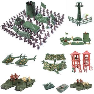 Action Toy Figures Jouet militaire Modèle Action Figure Soldats en plastique Armée Hommes Chiffres 12 Poses Soldats Avions Réservoirs Tourelle Enfants Garçon Cadeau 230616