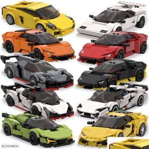 Actie Toy Figures Moc Brick Lambo Poison V2 Gallardo Hurricane Aventador Svj Countach Sian Miura Racing Champion Block Vintage Ca Dhqec