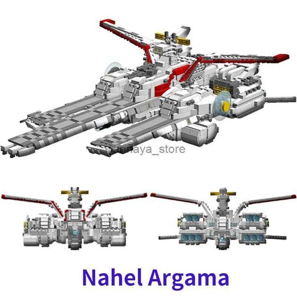 Figuras de juguete de acción MOC barco principal Nahel Argama 2700+ piezas 50 CM DIY acorazado modelo de bloques de construcción Juguete colección de regalo HobbyL231216