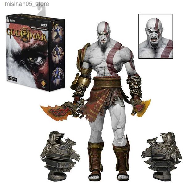 Figuras de juguete de acción Diagrama de acción NECA Ghost W Blade Colección de diagramas de acción Modelo de God of War Spartacitus en Ares Armor Toy Doll Caja de regalo Q240313