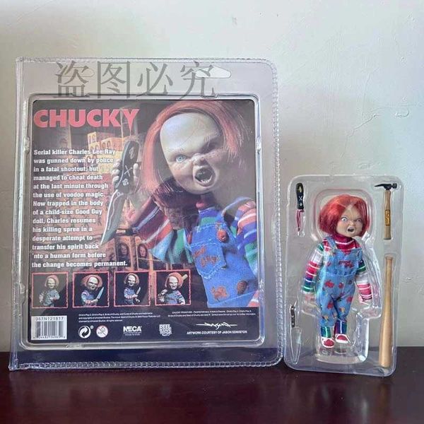 Figures de jouets d'action NECA Figure Good Guys Revival Chucky Cut Chucky Luxury Edition Terror Doll Real Clothes Model McFarlane Toys Gift for Friend T240521